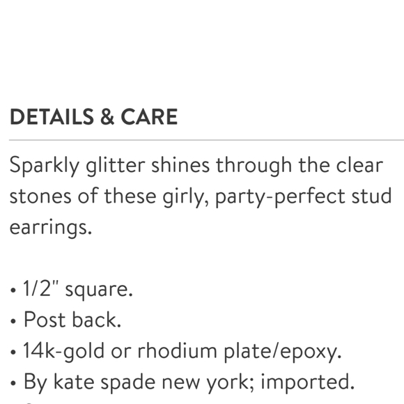 Kate Spade ♠️ Glitter Earrings - Picture 3 of 7